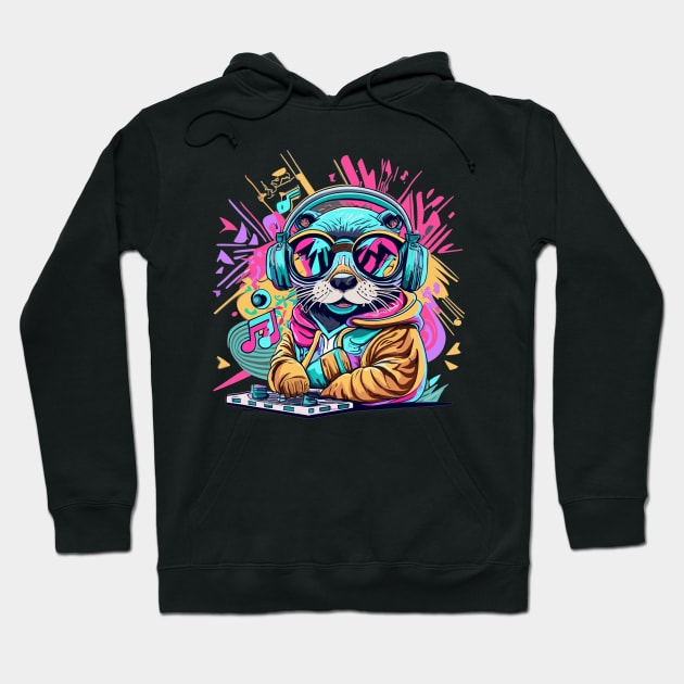 otter Dj 90s vibes Hoodie by Sara-Design2